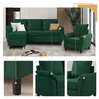 Ensemble canapé moderne de transition 8 couleurs avec fauteuil et ottoman pour 3+