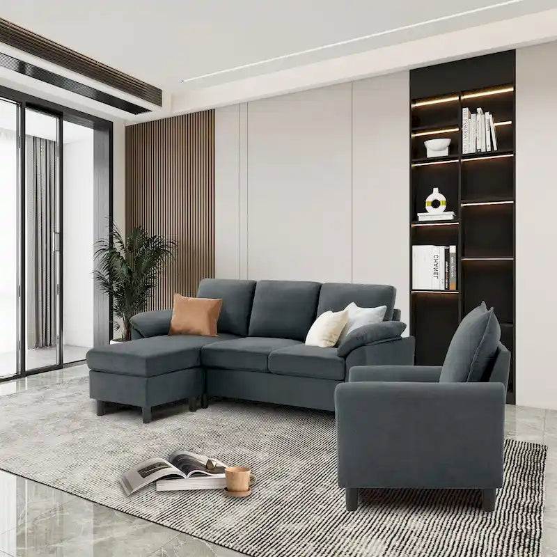 Ensemble canapé moderne de transition 8 couleurs avec fauteuil et ottoman pour 3+