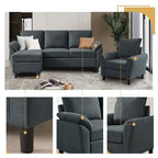 Ensemble canapé moderne de transition 8 couleurs avec fauteuil et ottoman pour 3+