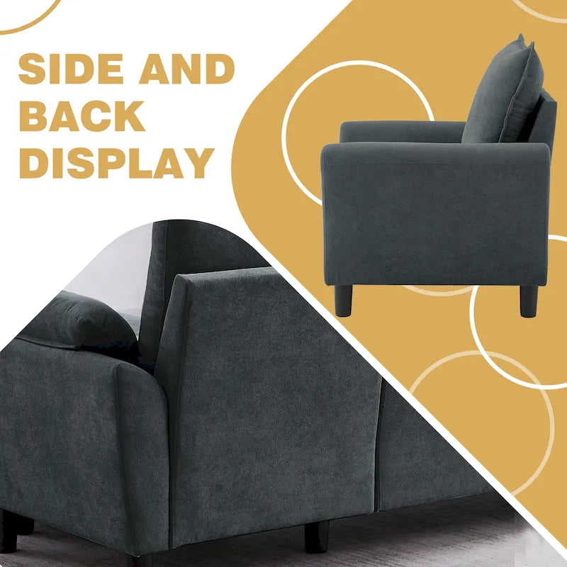 Ensemble canapé moderne de transition 8 couleurs avec fauteuil et ottoman pour 3+