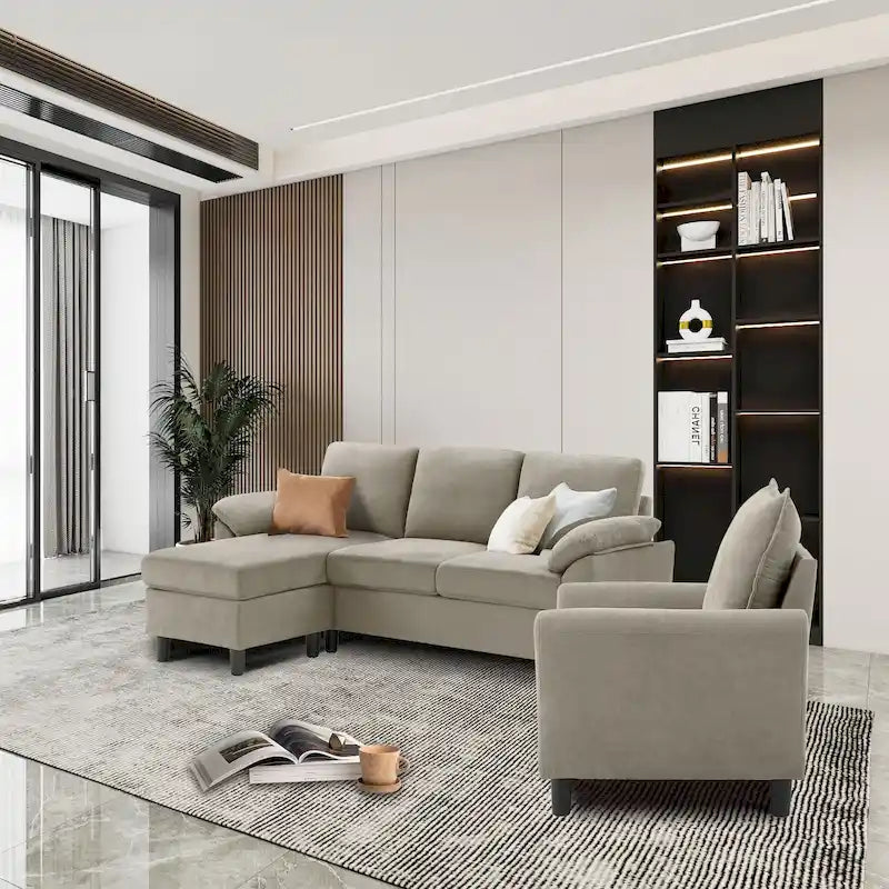 Ensemble canapé moderne de transition 8 couleurs avec fauteuil et ottoman pour 3+