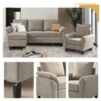 Ensemble canapé moderne de transition 8 couleurs avec fauteuil et ottoman pour 3+