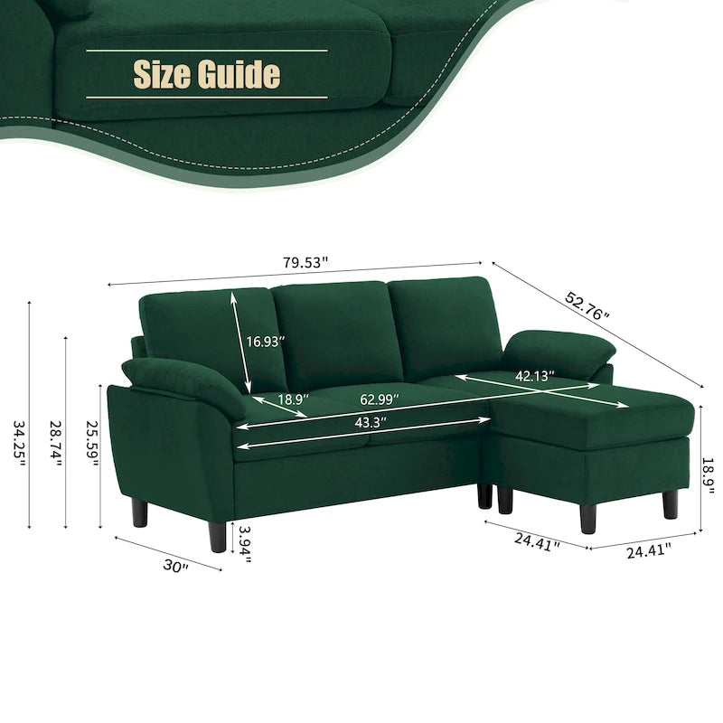 Ensemble canapé moderne de transition 8 couleurs avec fauteuil et ottoman pour 3+