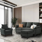 Ensemble canapé moderne de transition 8 couleurs avec fauteuil et ottoman pour 3+