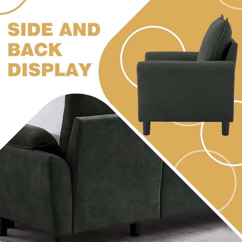 Ensemble canapé moderne de transition 8 couleurs avec fauteuil et ottoman pour 3+