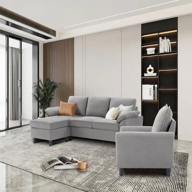 Ensemble canapé moderne de transition 8 couleurs avec fauteuil et ottoman pour 3+