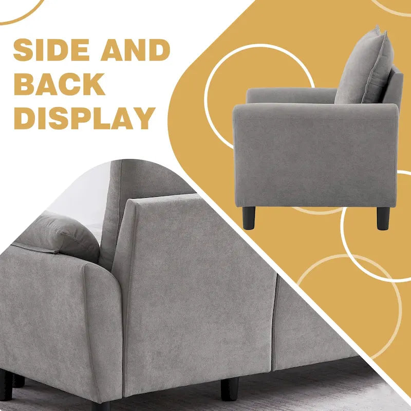 Ensemble canapé moderne de transition 8 couleurs avec fauteuil et ottoman pour 3+