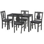 Ensemble de salle à manger 5 pièces noir/bois flotté, 4 personnes