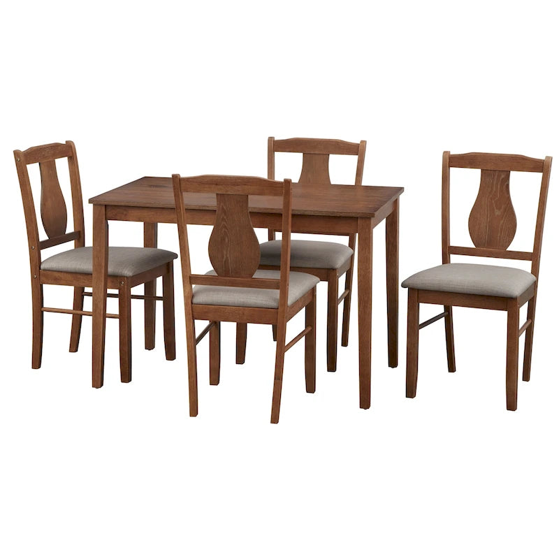 Ensemble de salle à manger 5 pièces noir/bois flotté, 4 personnes
