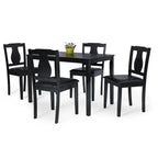 Ensemble de salle à manger 5 pièces noir/bois flotté, 4 personnes