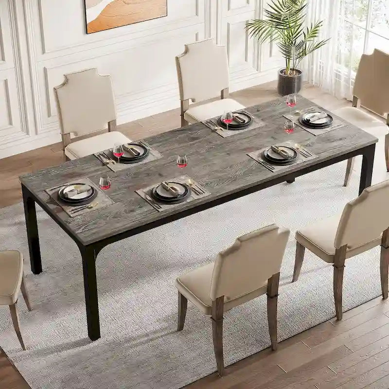 Table à manger rectangulaire 9 couleurs 200 cm, 6-8 personnes