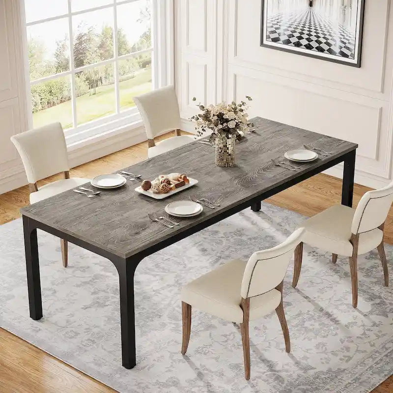 Table à manger rectangulaire 9 couleurs 200 cm, 6-8 personnes