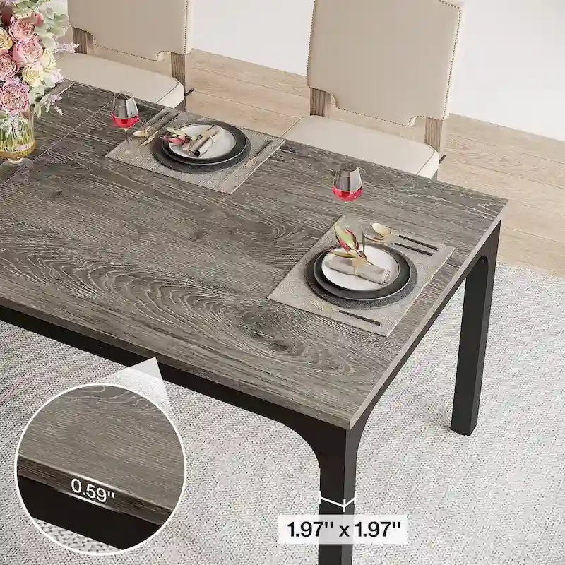 Table à manger rectangulaire 9 couleurs 200 cm, 6-8 personnes