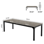 Table à manger rectangulaire 9 couleurs 200 cm, 6-8 personnes