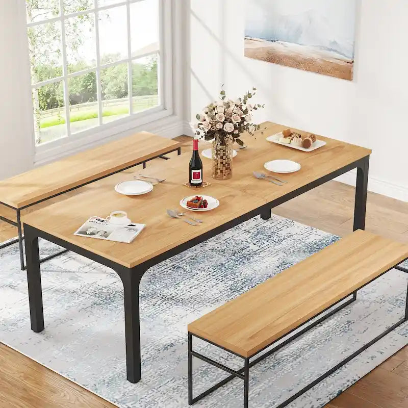 Table à manger rectangulaire 9 couleurs 200 cm, 6-8 personnes