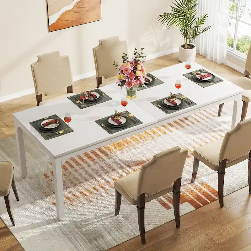 Table à manger rectangulaire 9 couleurs 200 cm, 6-8 personnes