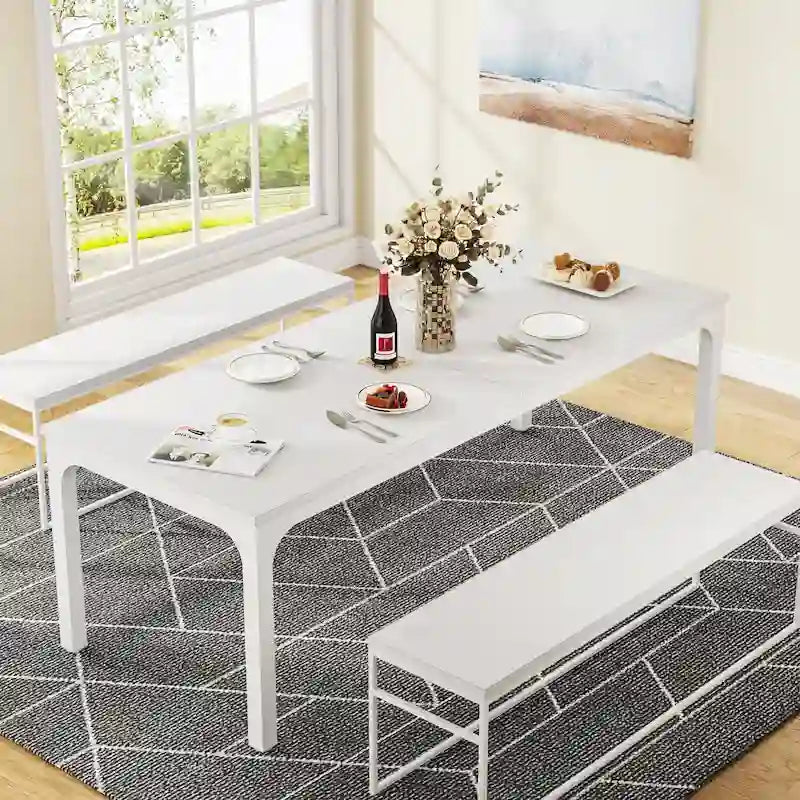 Table à manger rectangulaire 9 couleurs 200 cm, 6-8 personnes