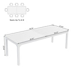 Table à manger rectangulaire 9 couleurs 200 cm, 6-8 personnes