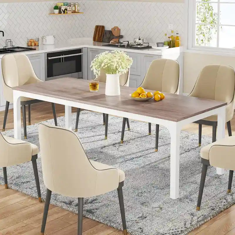 Table à manger rectangulaire 9 couleurs 200 cm, 6-8 personnes