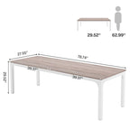 Table à manger rectangulaire 9 couleurs 200 cm, 6-8 personnes
