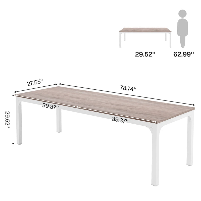 Table à manger rectangulaire 9 couleurs 200 cm, 6-8 personnes