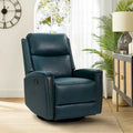 Fauteuil relax pivotant et à bascule en cuir Mid-Century avec garniture cloutée, 11 couleurs disponibles