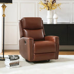 Fauteuil relax pivotant et à bascule en cuir Mid-Century avec garniture cloutée, 11 couleurs disponibles