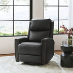Fauteuil relax pivotant et à bascule en cuir Mid-Century avec garniture cloutée, 11 couleurs disponibles