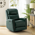 Fauteuil relax pivotant et à bascule en cuir Mid-Century avec garniture cloutée, 11 couleurs disponibles