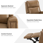 Fauteuil relax pivotant et à bascule en cuir Mid-Century avec garniture cloutée, 11 couleurs disponibles