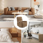 Fauteuil relax pivotant et à bascule en cuir Mid-Century avec garniture cloutée, 11 couleurs disponibles