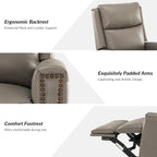 Fauteuil relax pivotant et à bascule en cuir Mid-Century avec garniture cloutée, 11 couleurs disponibles