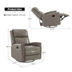 Fauteuil relax pivotant et à bascule en cuir Mid-Century avec garniture cloutée, 11 couleurs disponibles