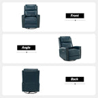 Fauteuil relax pivotant et à bascule en cuir Mid-Century avec garniture cloutée, 11 couleurs disponibles