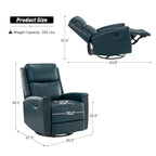 Fauteuil relax pivotant et à bascule en cuir Mid-Century avec garniture cloutée, 11 couleurs disponibles