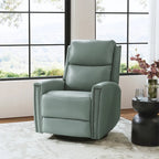 Fauteuil relax pivotant et à bascule en cuir Mid-Century avec garniture cloutée, 11 couleurs disponibles