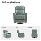 Fauteuil relax pivotant et à bascule en cuir Mid-Century avec garniture cloutée, 11 couleurs disponibles