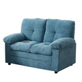 Causeuse capitonnée de style chenille, 2 places, bleu/chameau clair
