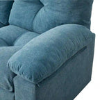 Causeuse capitonnée de style chenille, 2 places, bleu/chameau clair