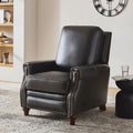 Fauteuil inclinable en cuir véritable 8 couleurs avec clous de tapissier, 1 place
