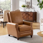 Fauteuil inclinable en cuir véritable 8 couleurs avec clous de tapissier, 1 place
