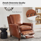 Fauteuil inclinable en cuir véritable 8 couleurs avec clous de tapissier, 1 place