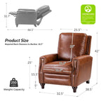 Fauteuil inclinable en cuir véritable 8 couleurs avec clous de tapissier, 1 place