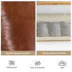 Fauteuil inclinable en cuir véritable 8 couleurs avec clous de tapissier, 1 place