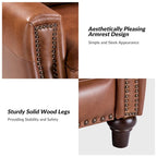 Fauteuil inclinable en cuir véritable 8 couleurs avec clous de tapissier, 1 place