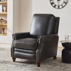 Fauteuil inclinable en cuir véritable 8 couleurs avec clous de tapissier, 1 place