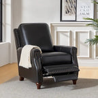 Fauteuil inclinable en cuir véritable 8 couleurs avec clous de tapissier, 1 place