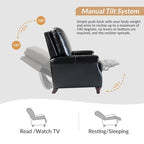 Fauteuil inclinable en cuir véritable 8 couleurs avec clous de tapissier, 1 place
