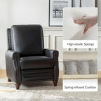 Fauteuil inclinable en cuir véritable 8 couleurs avec clous de tapissier, 1 place