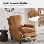 Fauteuil inclinable en cuir véritable 8 couleurs avec clous de tapissier, 1 place
